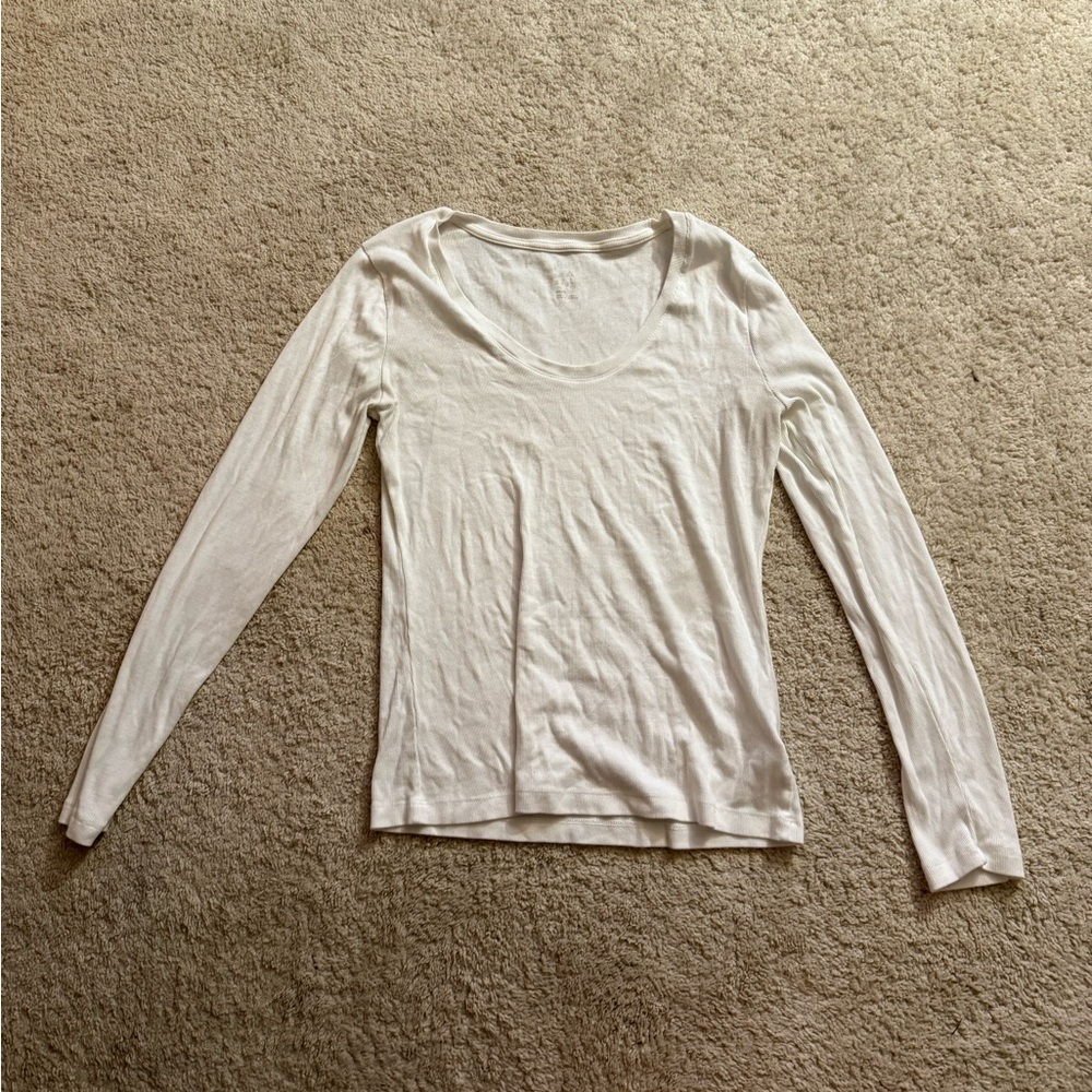 A New Day Cream Ribbed Long Sleeve T-shirt
